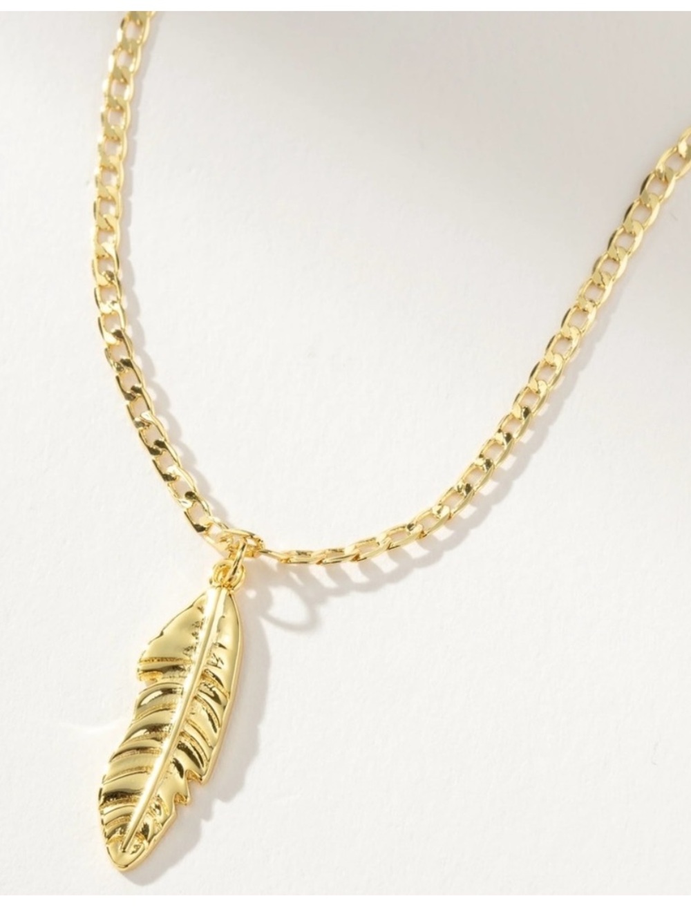 Uncommon James Gold Feather Pendant Necklace